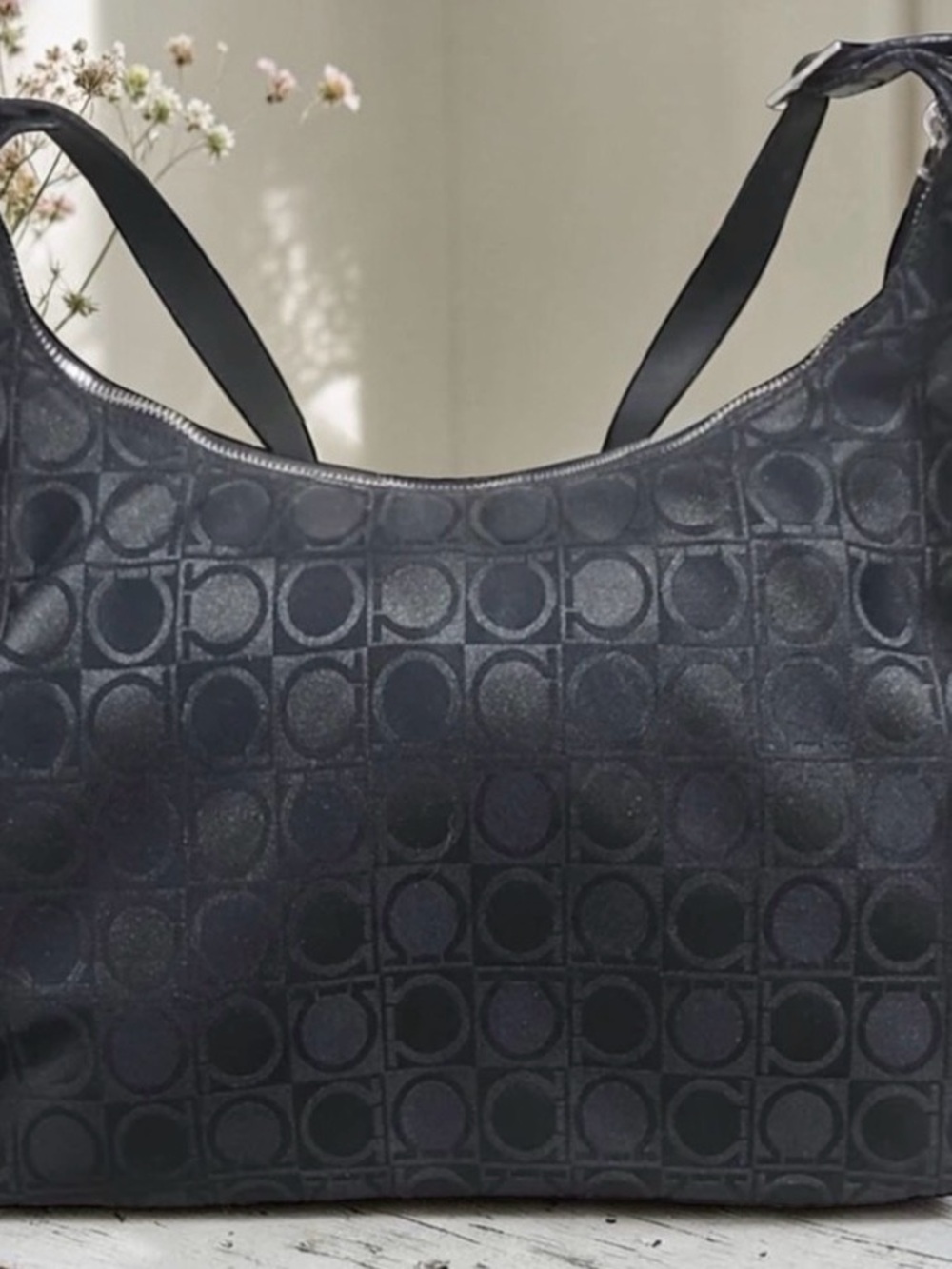 Vintage Salvatore Farragamo Gancini Monogram Hobo Bag with COA